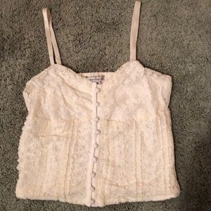 white crop tank top (brand: American Rag)